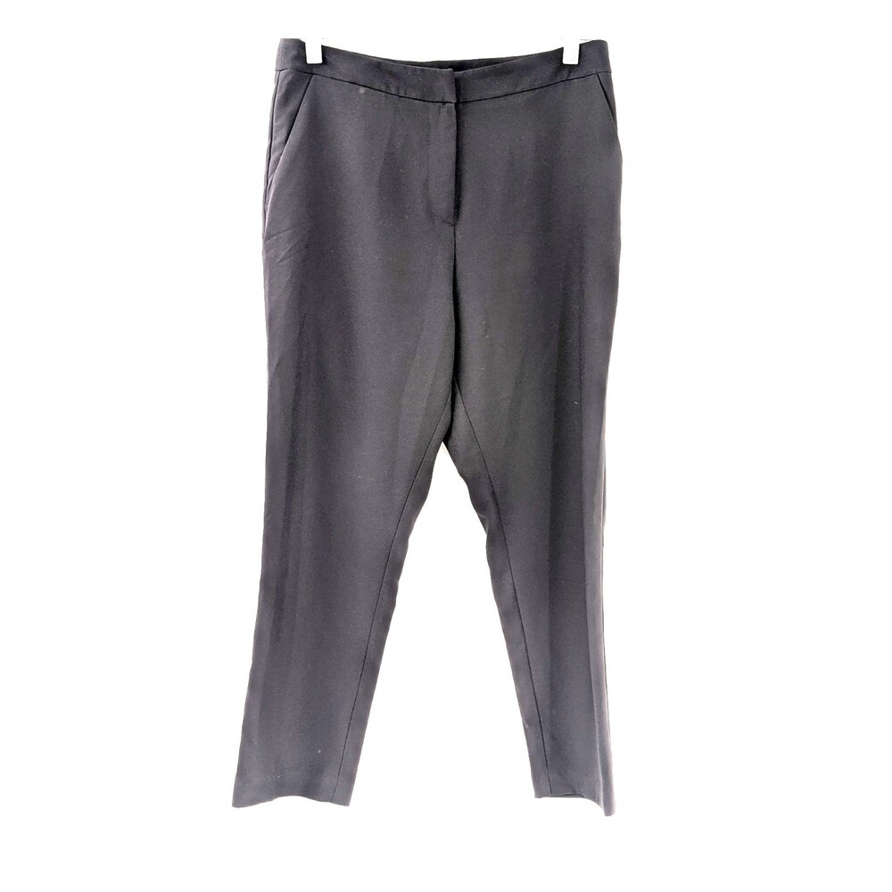 ASOS Womens Black Cropped High Rise Office Casual Trousers Pants Size 6 29x24